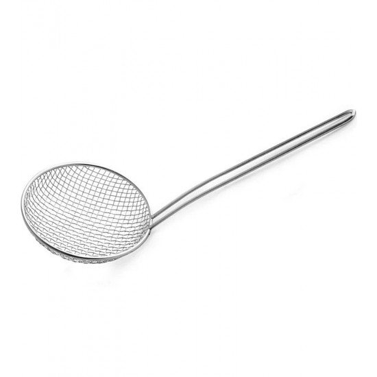 Escumadeira Para Fritura 14cm Diâmetro Por 36,5cm De Comprimento Aço Inox
